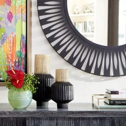 CYAN BLACK & GOLD ALLUMAGE VASES Pillows + Decor