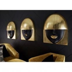 PHILLIPS COLLECTION FASHION FACE GOLD+BLACK WALL ART