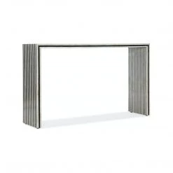 HOOKER BLACK+WHITE BONE INLAY STRIPE MOSAIC CONSOLE Furniture