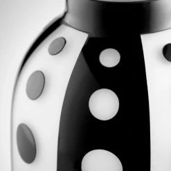 CYAN BLACK & WHITE DOT GLASS VASES Pillows + Decor