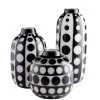 CYAN BLACK & WHITE DOT GLASS VASES Pillows + Decor