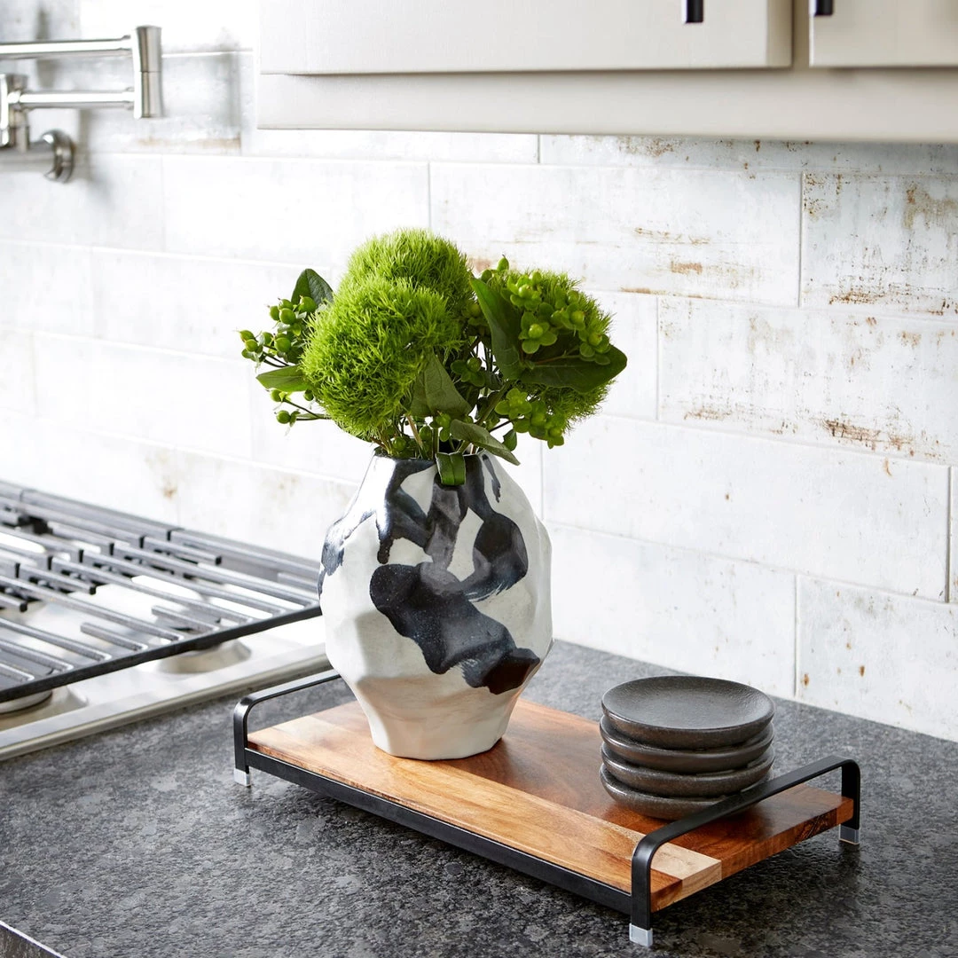 CYAN Pillows + Decor BLACK & WHITE MOD VASE 1 CYAN Pillows + Decor BLACK & WHITE MOD VASE