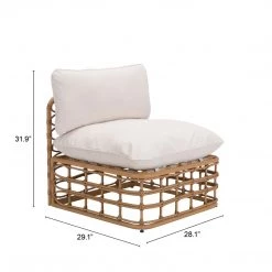 ZUO BLANCHE SYNTHETIC RATTAN POLE MODULAR OUTDOOR SOFA