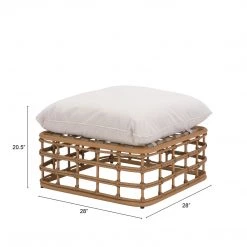 ZUO BLANCHE SYNTHETIC RATTAN POLE MODULAR OUTDOOR SOFA