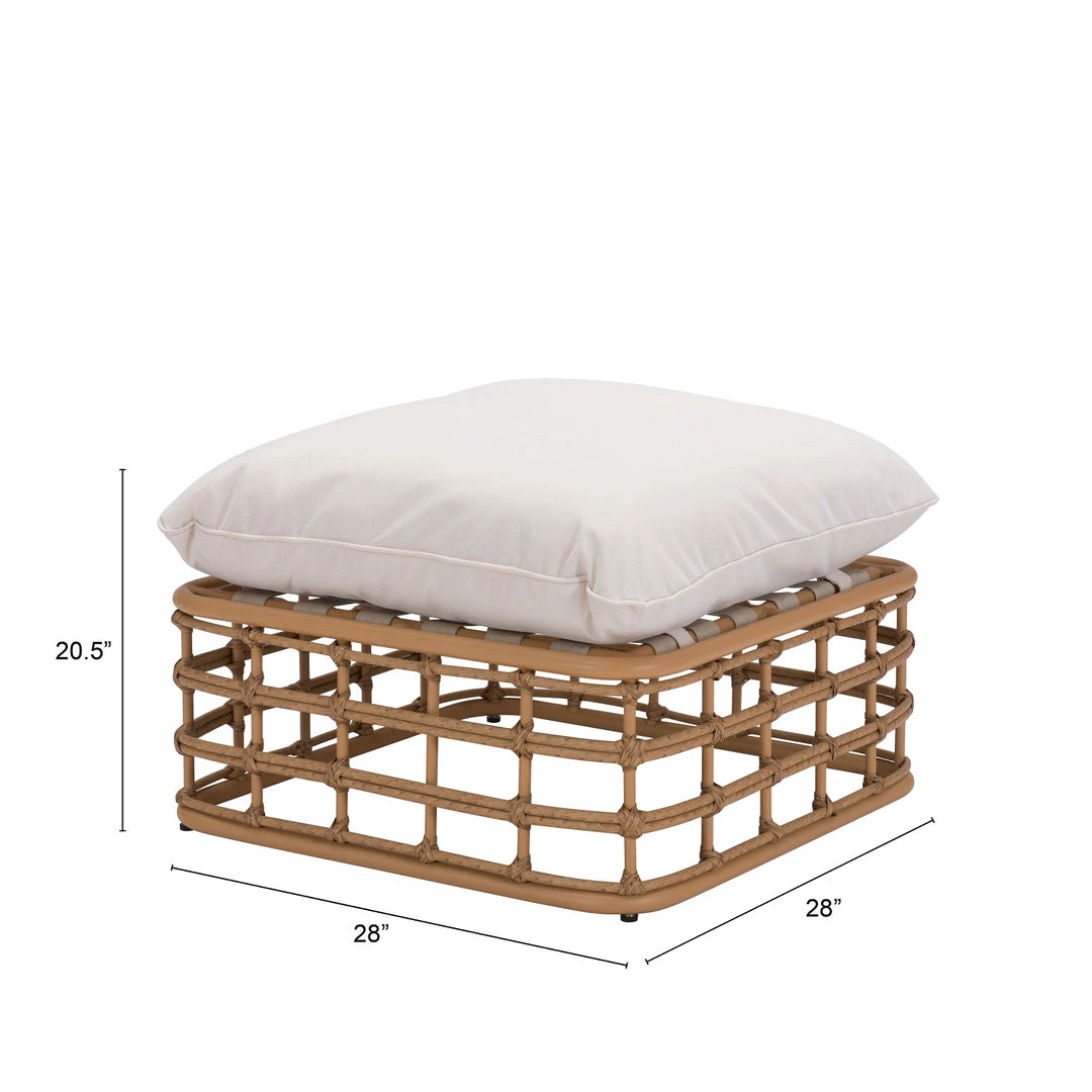 ZUO BLANCHE SYNTHETIC RATTAN POLE OTTOMAN Outdoor 4 ZUO BLANCHE SYNTHETIC RATTAN POLE OTTOMAN Outdoor