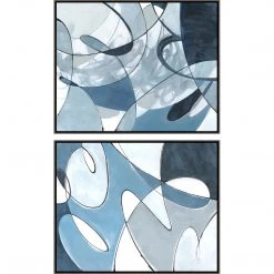 L ART "BLUE MEDLEY" CANVAS ART DIPTYCH Wall Art