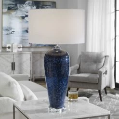 UTTERMOST Lighting BLUE STARGAZER ART GLASS LAMP