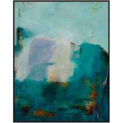 L ART "BLUE-VIRIDIAN FALL" CANVAS ART