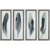 UTTERMOST "FEATHERED BEAUTY" GLASS FRAMED PRINTS | SET OF 4
