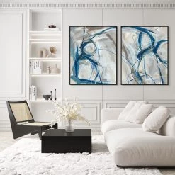 L ART Wall Art "BLUE PEOPLE II" CANVAS ART