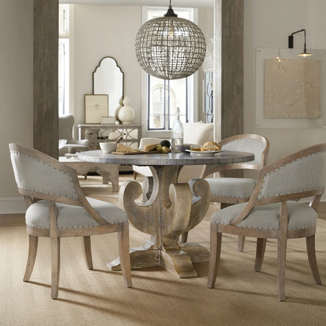 HOOKER Furniture BOHEME ZINC TOP ROUND DINING TABLE 2 HOOKER Furniture BOHEME ZINC TOP ROUND DINING TABLE
