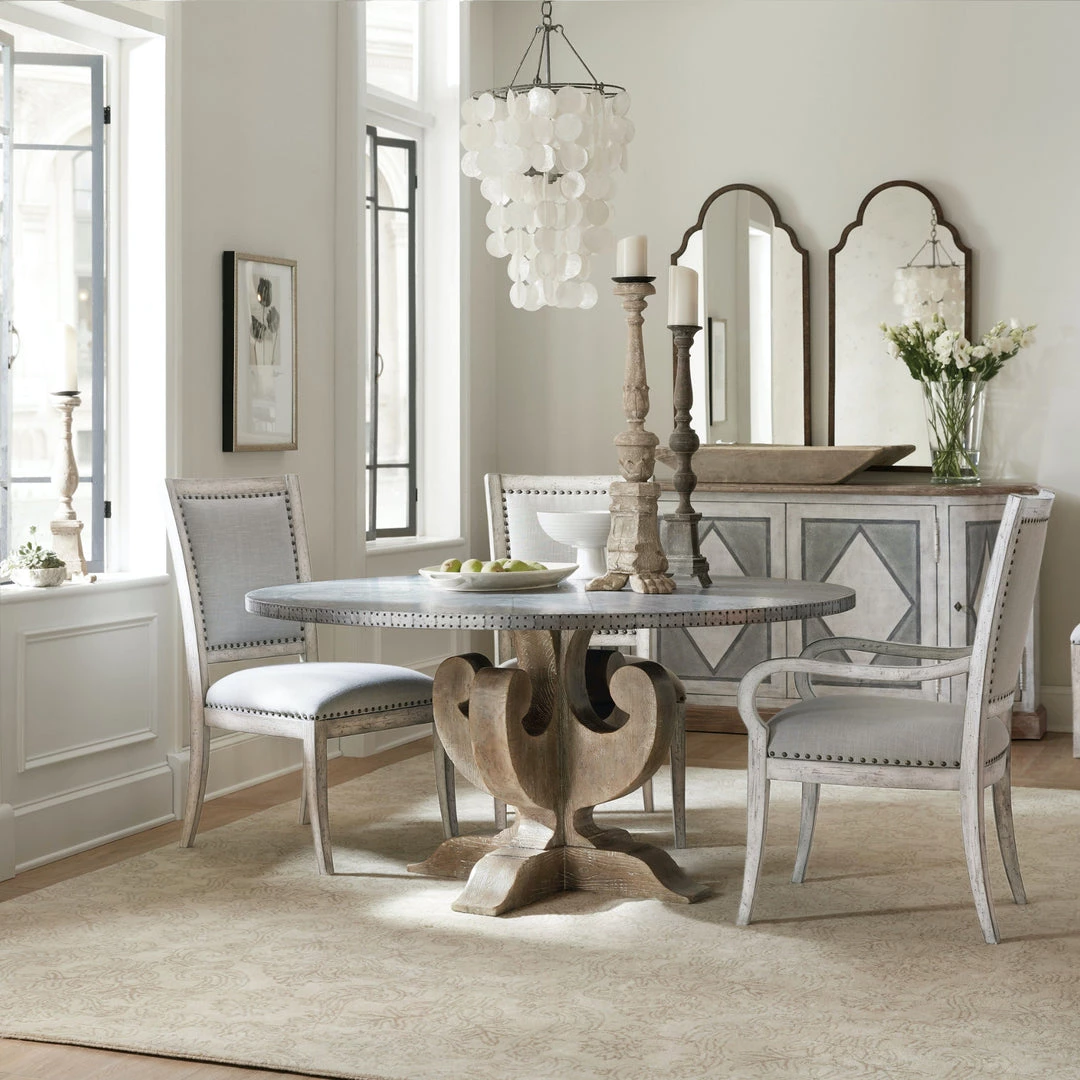 HOOKER Furniture BOHEME ZINC TOP ROUND DINING TABLE 5 HOOKER Furniture BOHEME ZINC TOP ROUND DINING TABLE