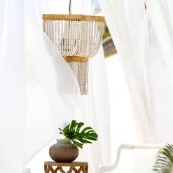 CYAN BOHO STAR WOOD BEADED PENDANT 9 CYAN BOHO STAR WOOD BEADED PENDANT