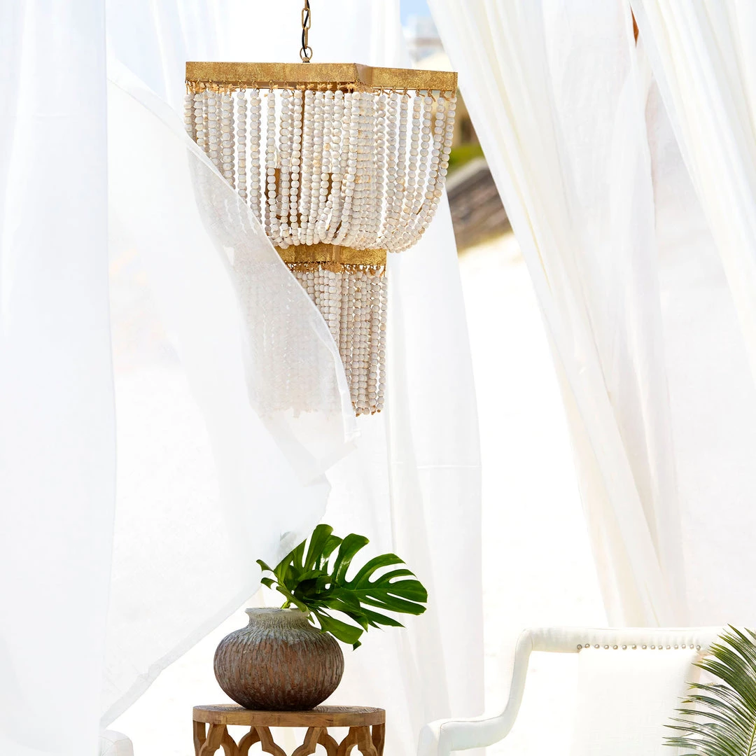 CYAN BOHO STAR WOOD BEADED PENDANT 4 CYAN BOHO STAR WOOD BEADED PENDANT