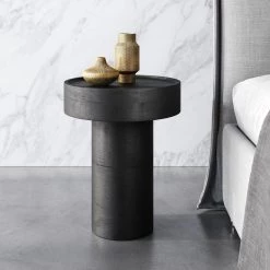 ZUO BOLT MATTE BLACK SIDE TABLE