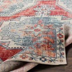 SURYA KINNARA DISTRESSED RUG: RED