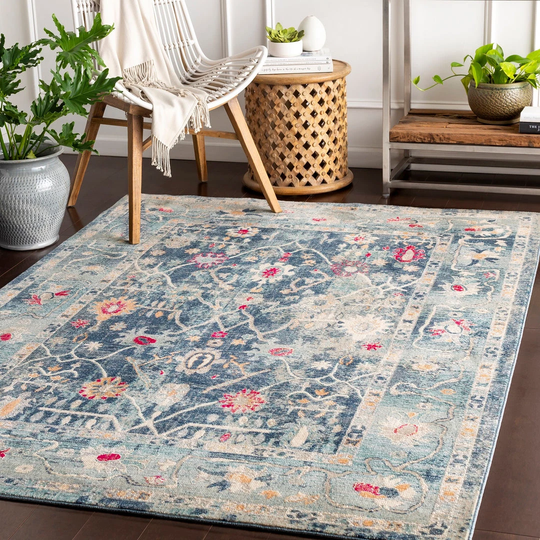 SURYA KINDRED DISTRESSED RUG: BLUE 2 SURYA KINDRED DISTRESSED RUG: BLUE