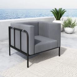 ZUO BECK OUTDOOR ARM CHAIR: GREY