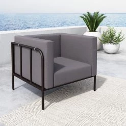 ZUO BECK OUTDOOR ARM CHAIR: TAUPE 14 ZUO BECK OUTDOOR ARM CHAIR: TAUPE