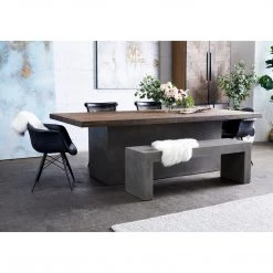 MOES 8' KAIA OAK + CONCRETE DINING TABLE Kitchen + Dining