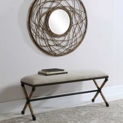 UTTERMOST BRADDOCK NATURAL CANVAS BENCH 9 UTTERMOST BRADDOCK NATURAL CANVAS BENCH