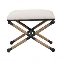 The Design-Tap Sales 6 UTTERMOST Furniture BRADDOCK NATURAL CANVAS SMALL BENCH