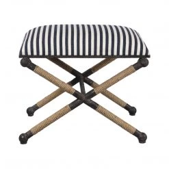 UTTERMOST BRADDOCK NAVY STRIPED SMALL BENCH