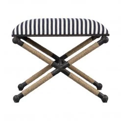 UTTERMOST BRADDOCK NAVY STRIPED SMALL BENCH
