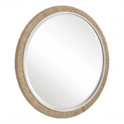 UTTERMOST BRAIDED BANANA LEAF ROUND MIRROR