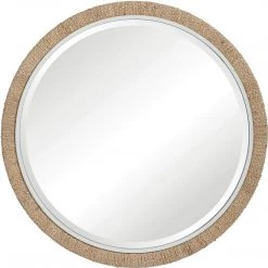 UTTERMOST BRAIDED BANANA LEAF ROUND MIRROR