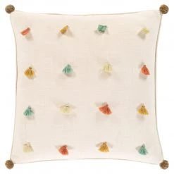 SURYA Pillows + Decor KALAHARI WHITE SANDS TASSEL PILLOW