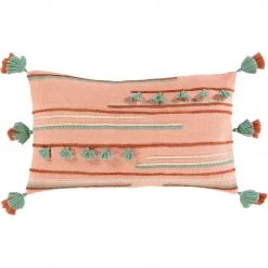 SURYA KALAHARI EMBROIDERED TASSEL LUMBAR PILLOW