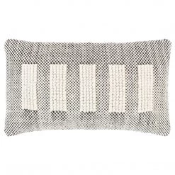 SURYA Pillows + Decor BRIDGER BLACK + CREAM TEXTURED KNIT PILLOW