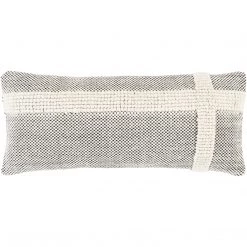 SURYA Pillows + Decor BRIDGER BLACK + CREAM TEXTURED KNIT PILLOW