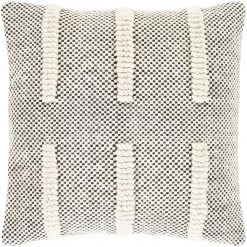 SURYA Pillows + Decor BRIDGER BLACK + CREAM TEXTURED KNIT PILLOW