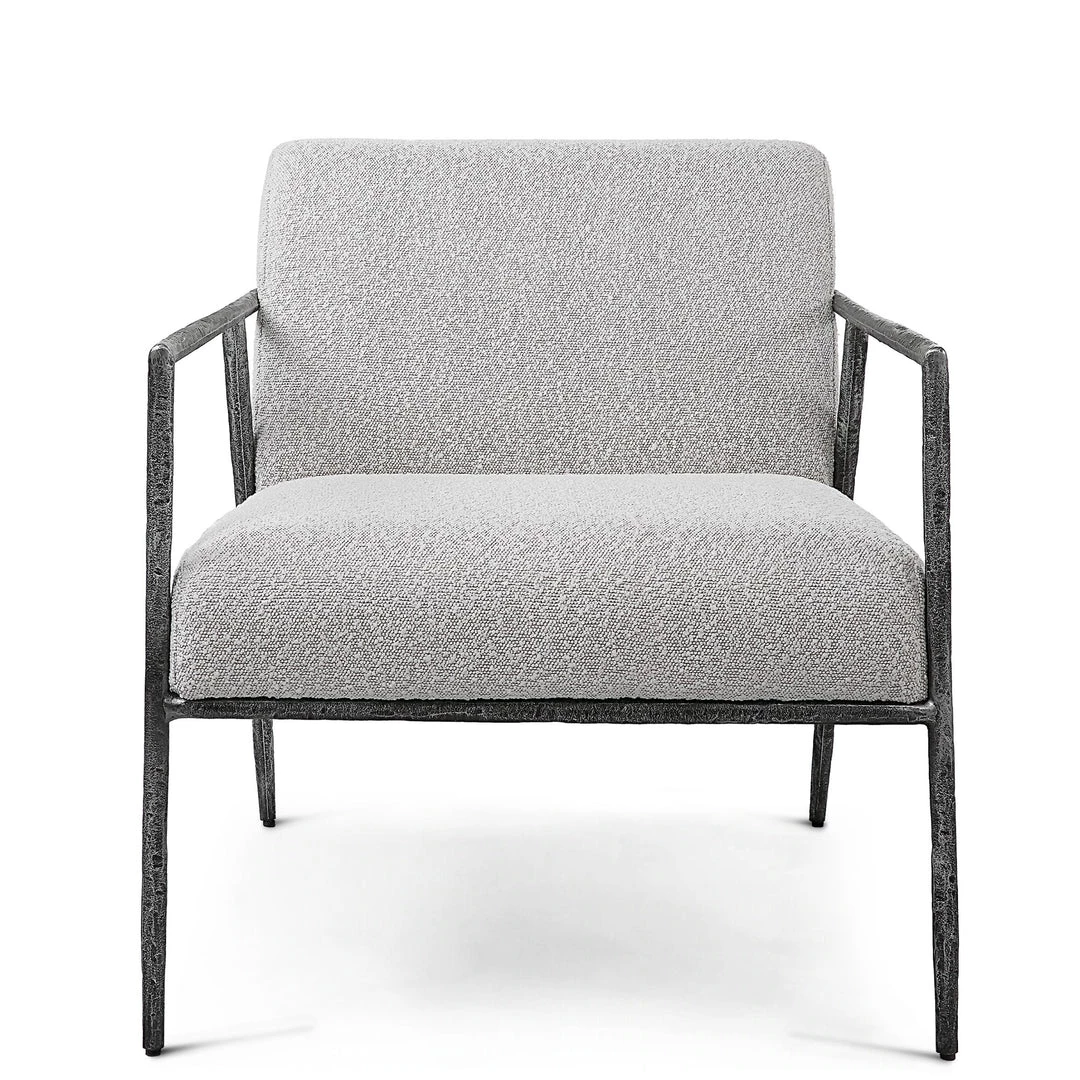 UTTERMOST BRISBANE IVORY-GREY BOUCLE ACCENT CHAIR Furniture 1 UTTERMOST BRISBANE IVORY-GREY BOUCLE ACCENT CHAIR Furniture