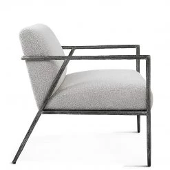 UTTERMOST BRISBANE IVORY-GREY BOUCLE ACCENT CHAIR Furniture