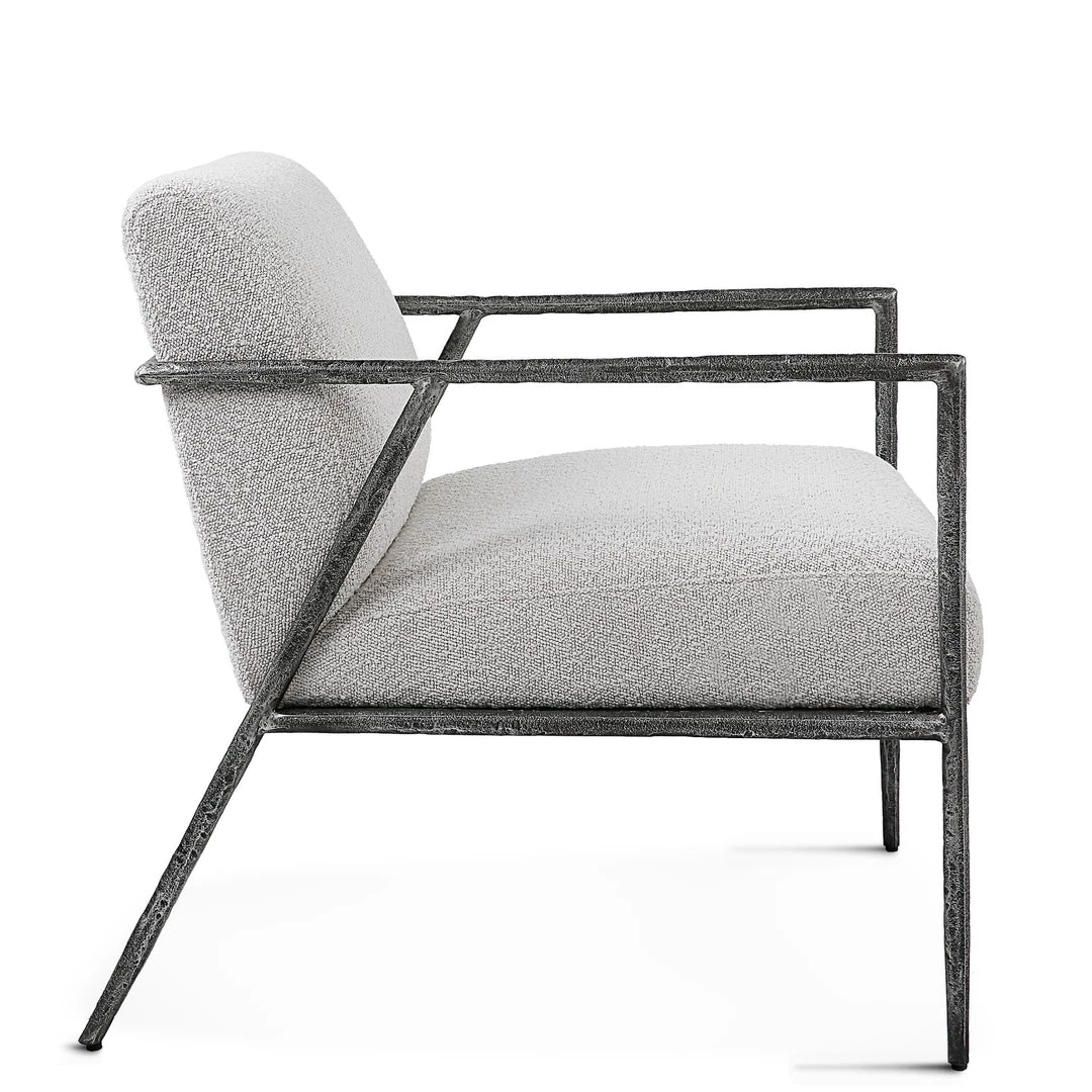 UTTERMOST BRISBANE IVORY-GREY BOUCLE ACCENT CHAIR Furniture 2 UTTERMOST BRISBANE IVORY-GREY BOUCLE ACCENT CHAIR Furniture