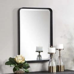 UTTERMOST Mirrors BRITTA MATTE BLACK VANITY MIRROR