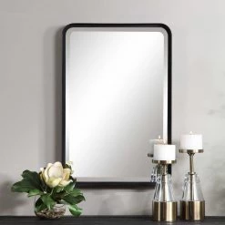 UTTERMOST Mirrors BRITTA MATTE BLACK VANITY MIRROR