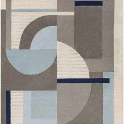 SURYA DERRICK TUFTED WOOL RUG: BLUE HAZE, GREY