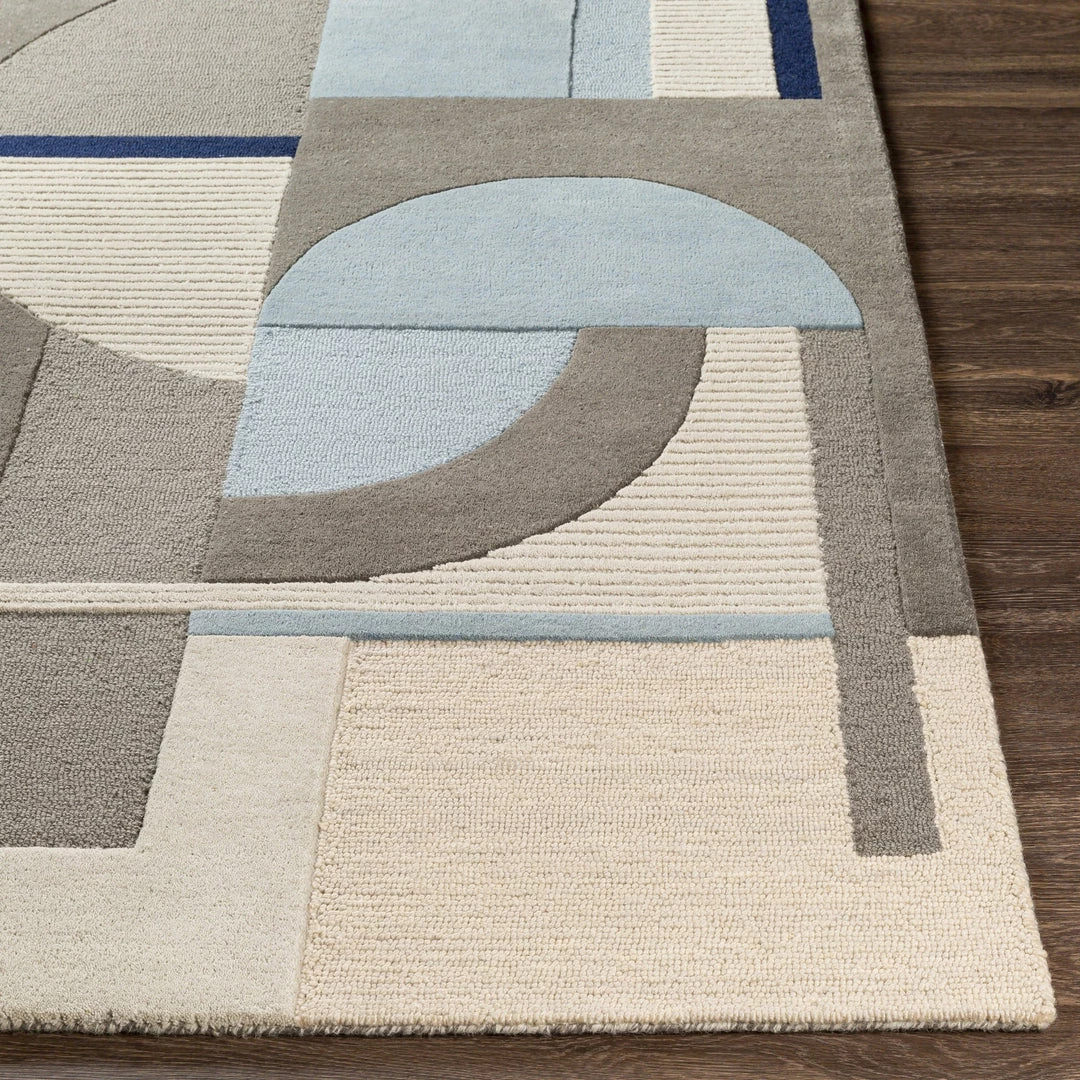 SURYA DERRICK TUFTED WOOL RUG: BLUE HAZE, GREY 4 SURYA DERRICK TUFTED WOOL RUG: BLUE HAZE, GREY