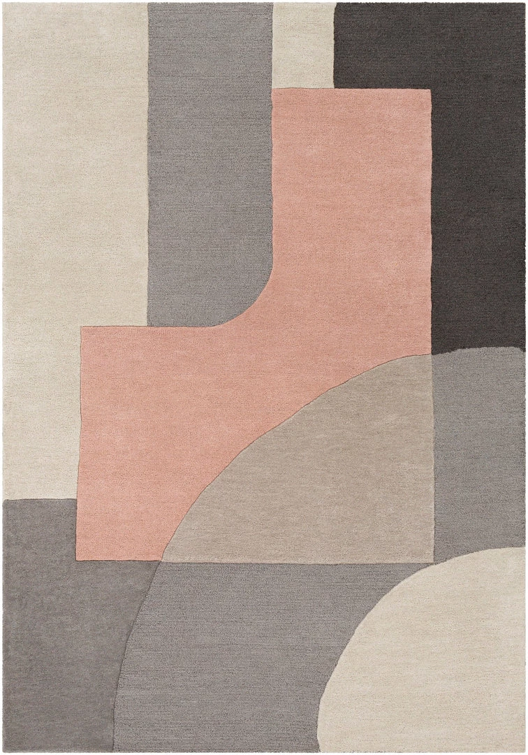 SURYA DEMI TUFTED WOOL RUG: BLUSH, GREY 1 SURYA DEMI TUFTED WOOL RUG: BLUSH, GREY