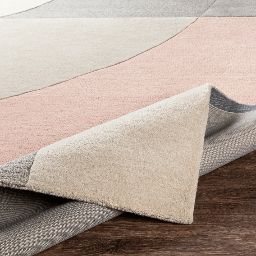SURYA DEMI TUFTED WOOL RUG: BLUSH, GREY 3 SURYA DEMI TUFTED WOOL RUG: BLUSH, GREY