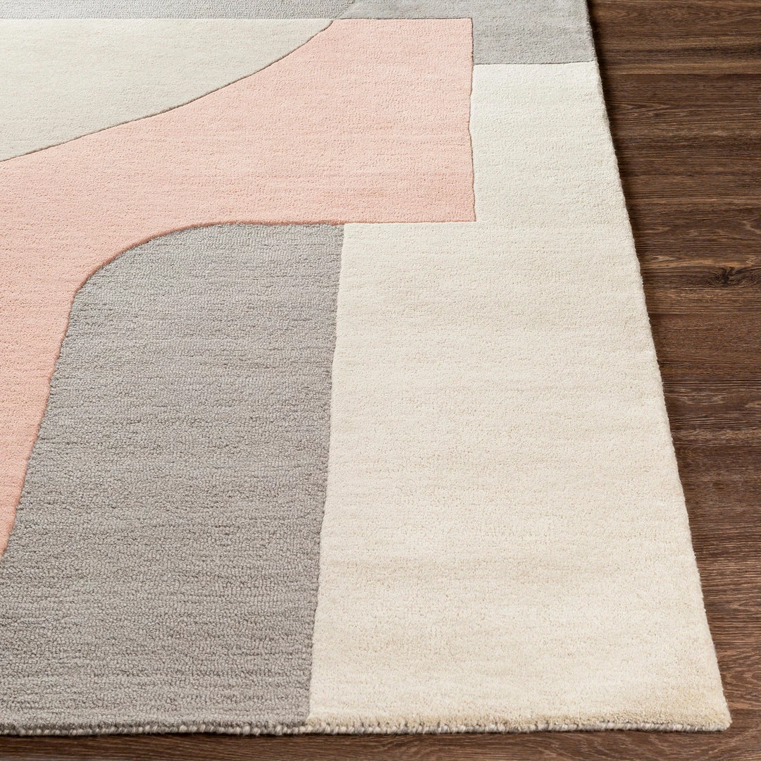 SURYA DEMI TUFTED WOOL RUG: BLUSH, GREY 4 SURYA DEMI TUFTED WOOL RUG: BLUSH, GREY