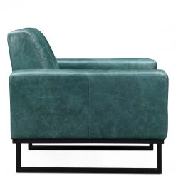 MOES Living Room BROCK TEAL LEATHER ARM CHAIR