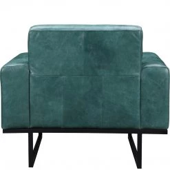 MOES Living Room BROCK TEAL LEATHER ARM CHAIR