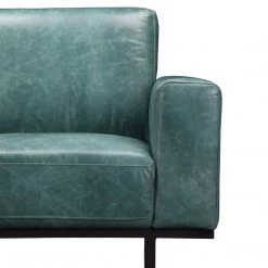 MOES Living Room BROCK TEAL LEATHER ARM CHAIR