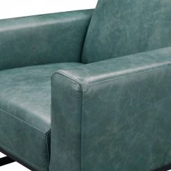 MOES Living Room BROCK TEAL LEATHER ARM CHAIR