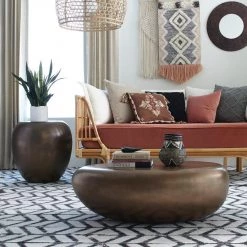 PHILLIPS COLLECTION RIVER STONE INDOOR-OUTDOOR COFFEE TABLE: BRONZE Furniture